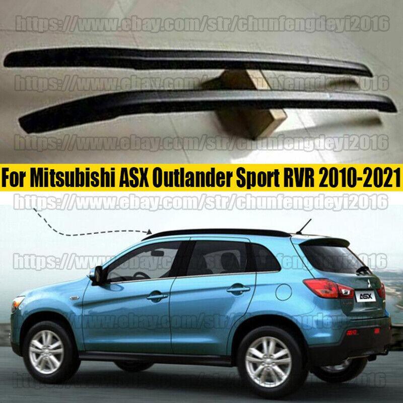for Mitsubishi ASX Outlander Sport RVR 2010-21 Black Roof Rail Rack Side Bar 2pc