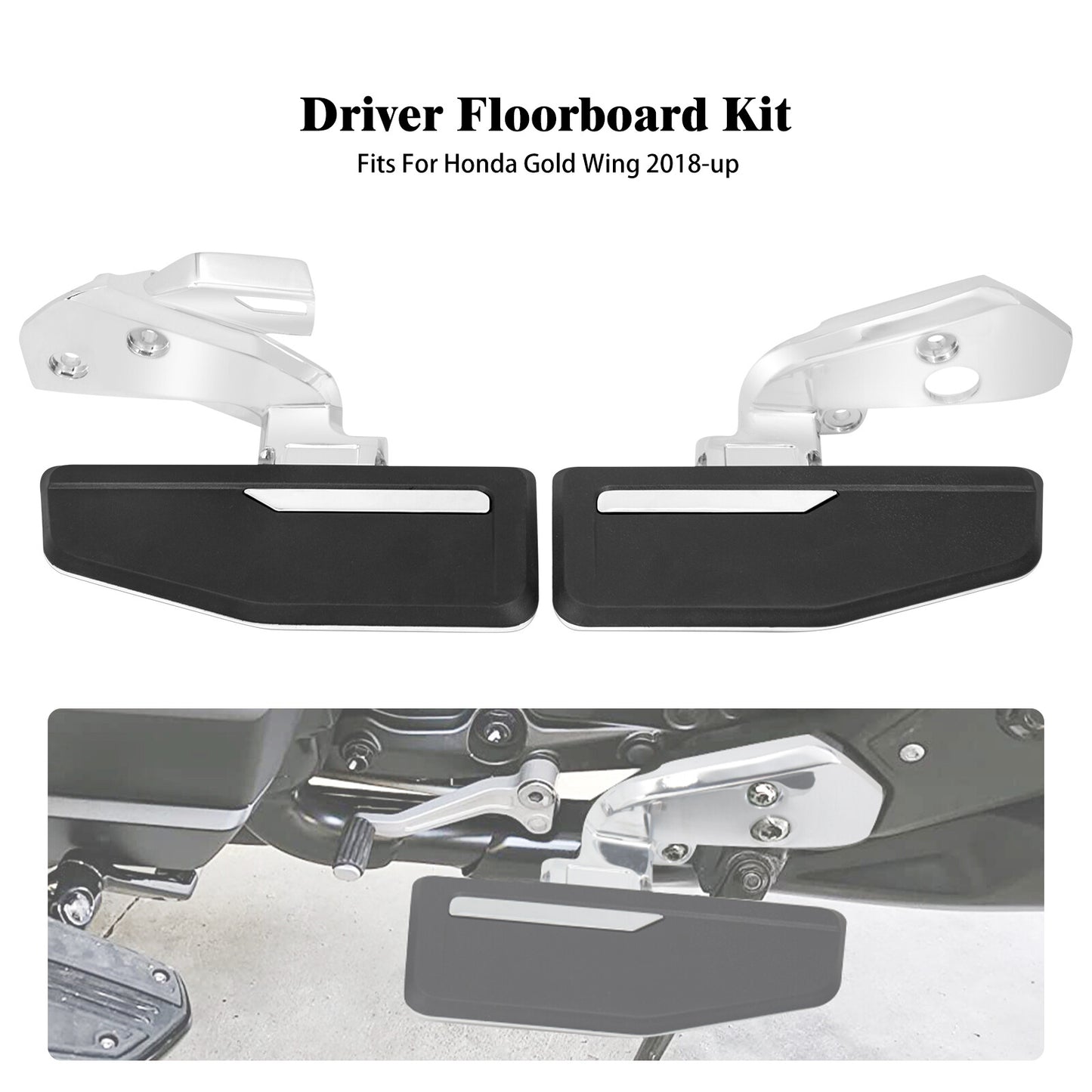 Front Driver Footboard Floorboard Foot Rest for Honda Goldwing GL1800 2018-2023