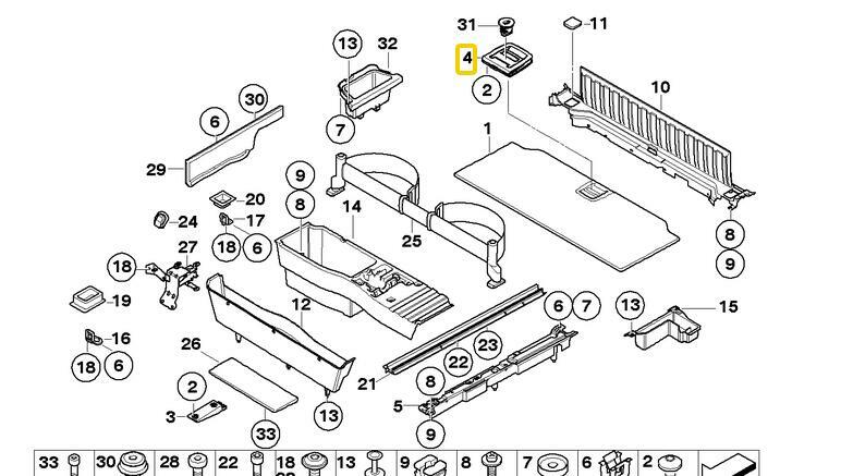 Black interior trunk mat handle suitable for E61 525i E70 E71 X5 X6 35iX 50iX- n