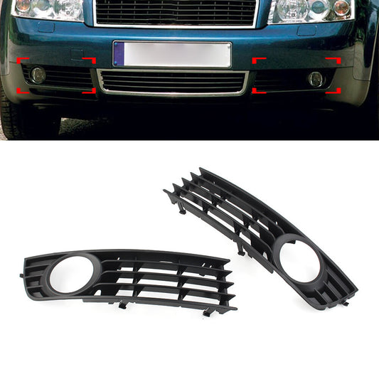 1 Pair Front Bumper Grille Fog Lights Cover for Audi A4 B6 Sedan Model 2001-2005
