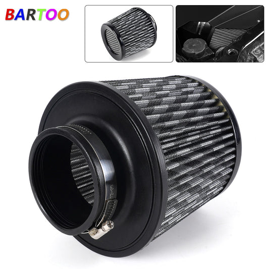 Carbon 3 76mm High Flow Inlet Cold Air Intake Cone Replacement Dry Air Filter Q
