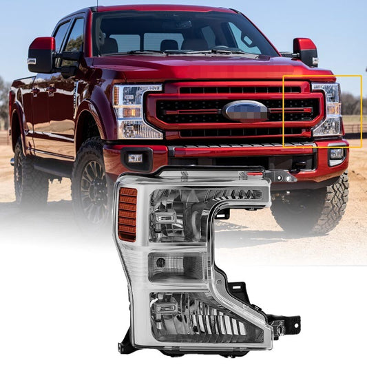 Passenger Halogen Headlight Chrome RH For 2020-2022 Super Duty F250/350/450 n