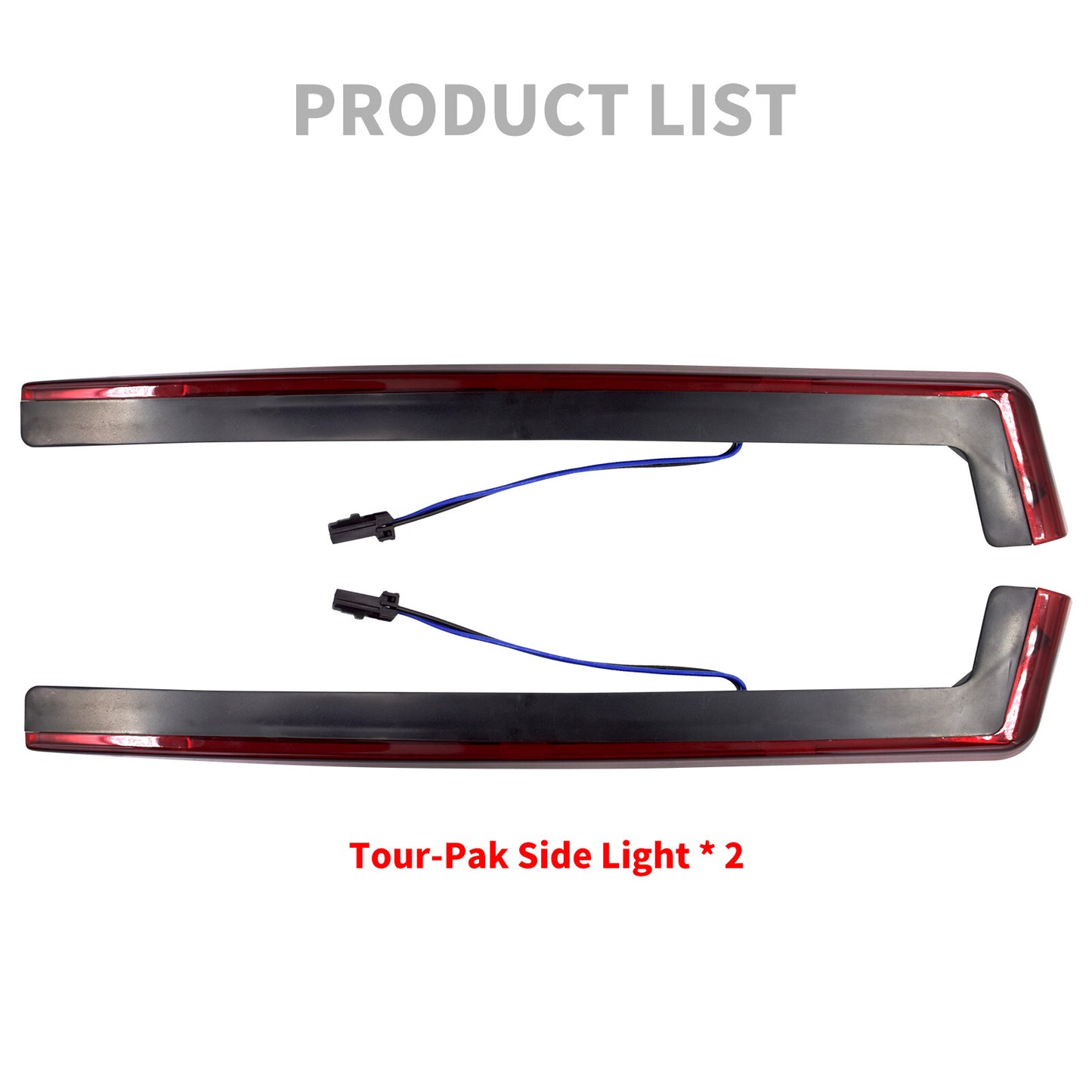 Red Flowing Tour Pak Led Side Light Running Brake Fit for Harley Touring 2006-23