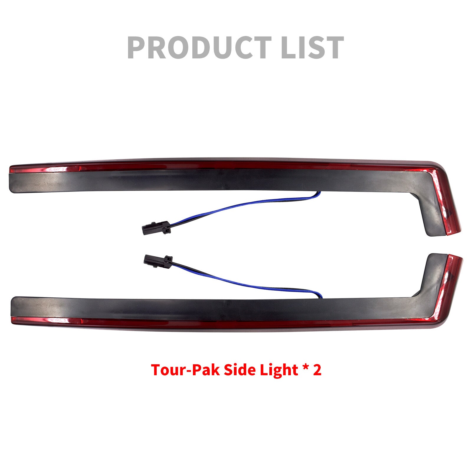 Red Flowing Tour Pak Led Side Light Running Brake Fit for Harley Touring 2006-23