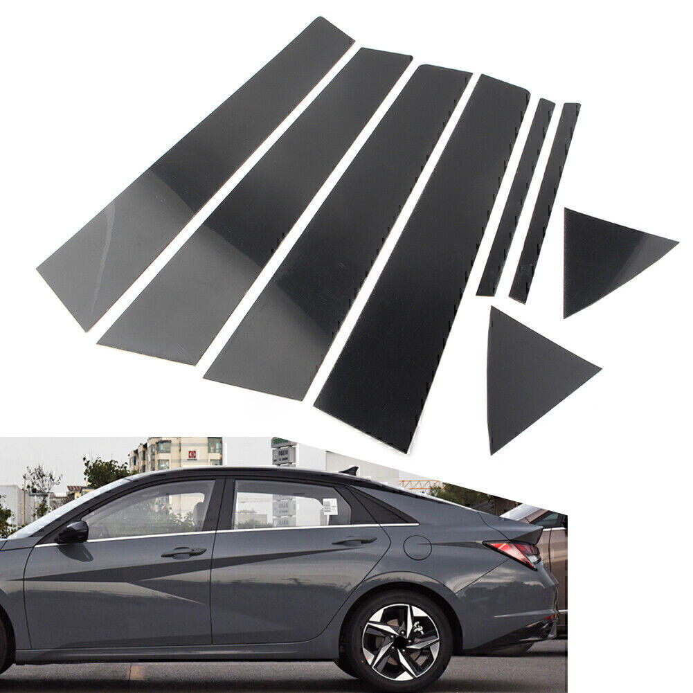 8pcs Pillar Posts Door Trim Black Cover for Hyundai for Elantra Sedan 2017 2018