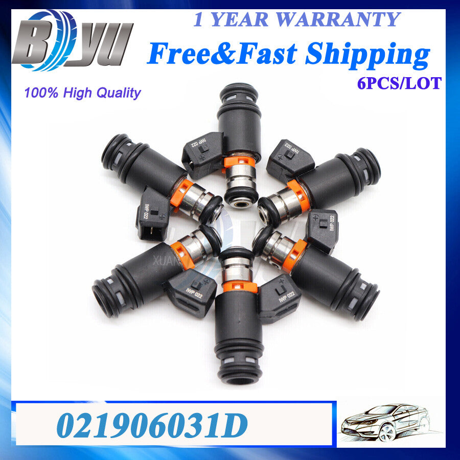 Fuel Injector IWP022 021906031D 6PCS For 99-03 for VW for Golf for Jetta EuroVAN 97 V6 2.8L