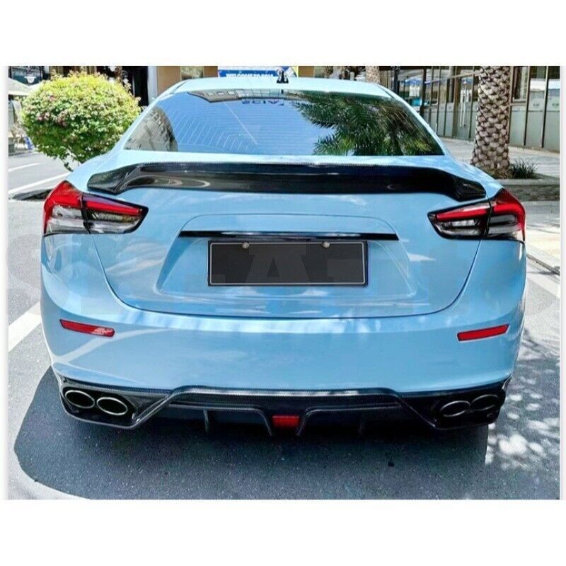 Real Carbon for Maserati Ghibli S Q4 4-Door 2014-16 Rear Trunk Spoiler Lip Wing n