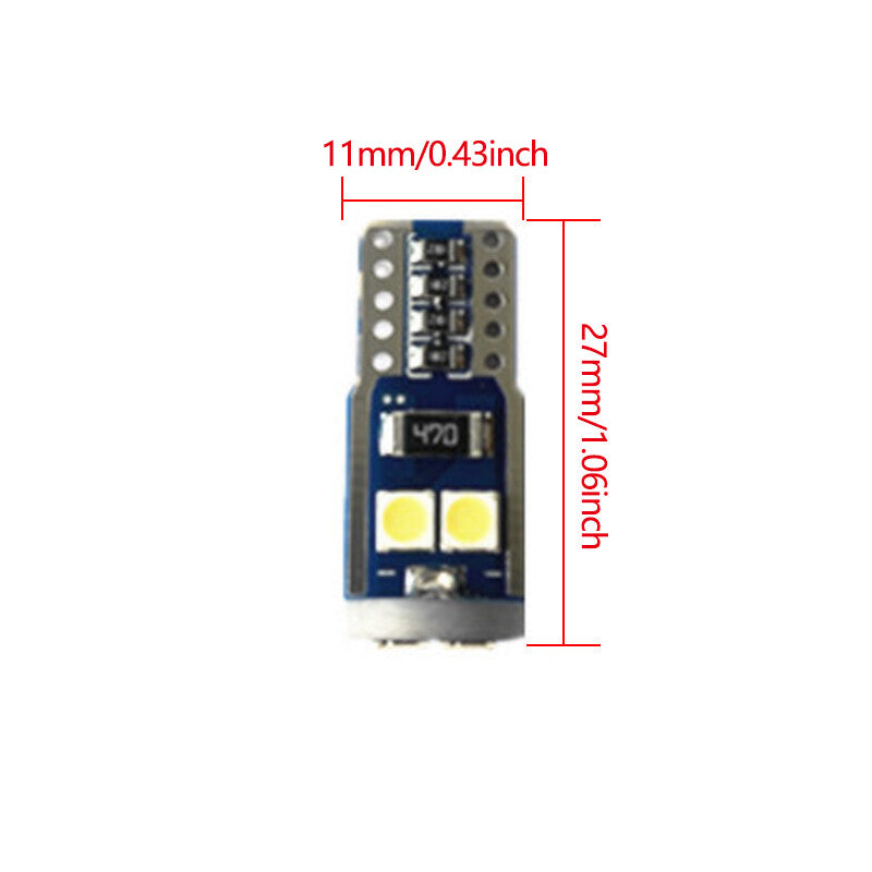 10Pcs T10 3030-6SMD LED Lights License Plate High Lights Bulb Blue Light