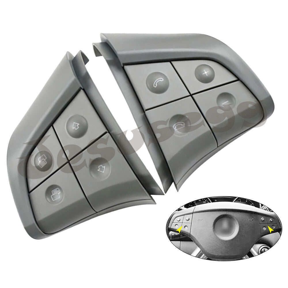Qty 2 Steering Wheel Switch 4 Button Gray Fit for Mercedes-Benz W164 W251 W245