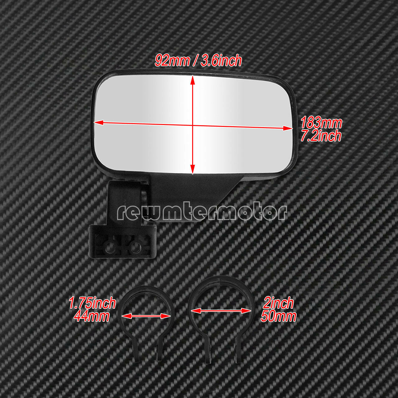 1.75 2 Roll Cage UTV Rear View Mirror Side View High Impact Fit For Arctic Cat