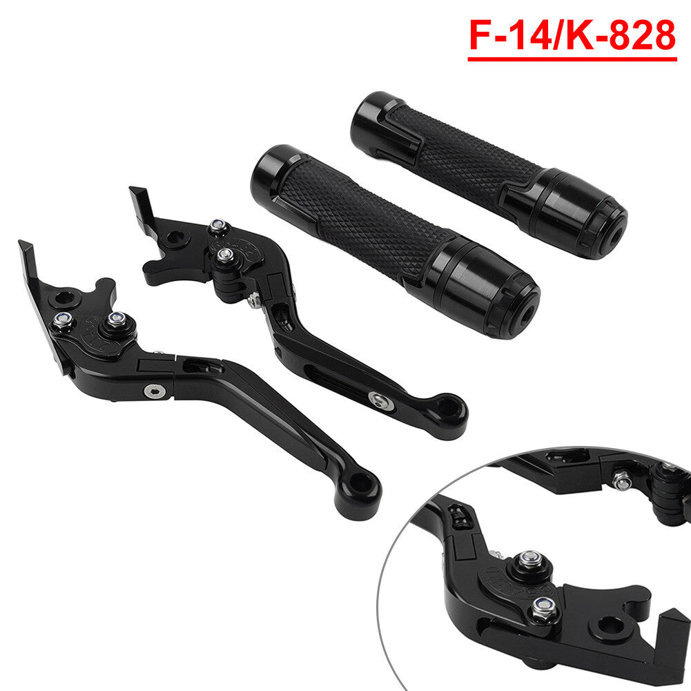 Folding Extendable Brake Clutch Lever Handlebar Grip Set for Kawasaki