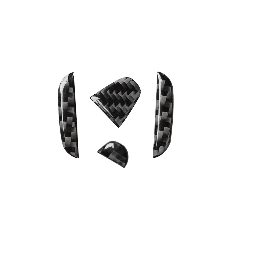 for Honda 10th for Civic 2016-19 Carbon Fiber Inner Steering Wheel Sticker Trim 4Pcs