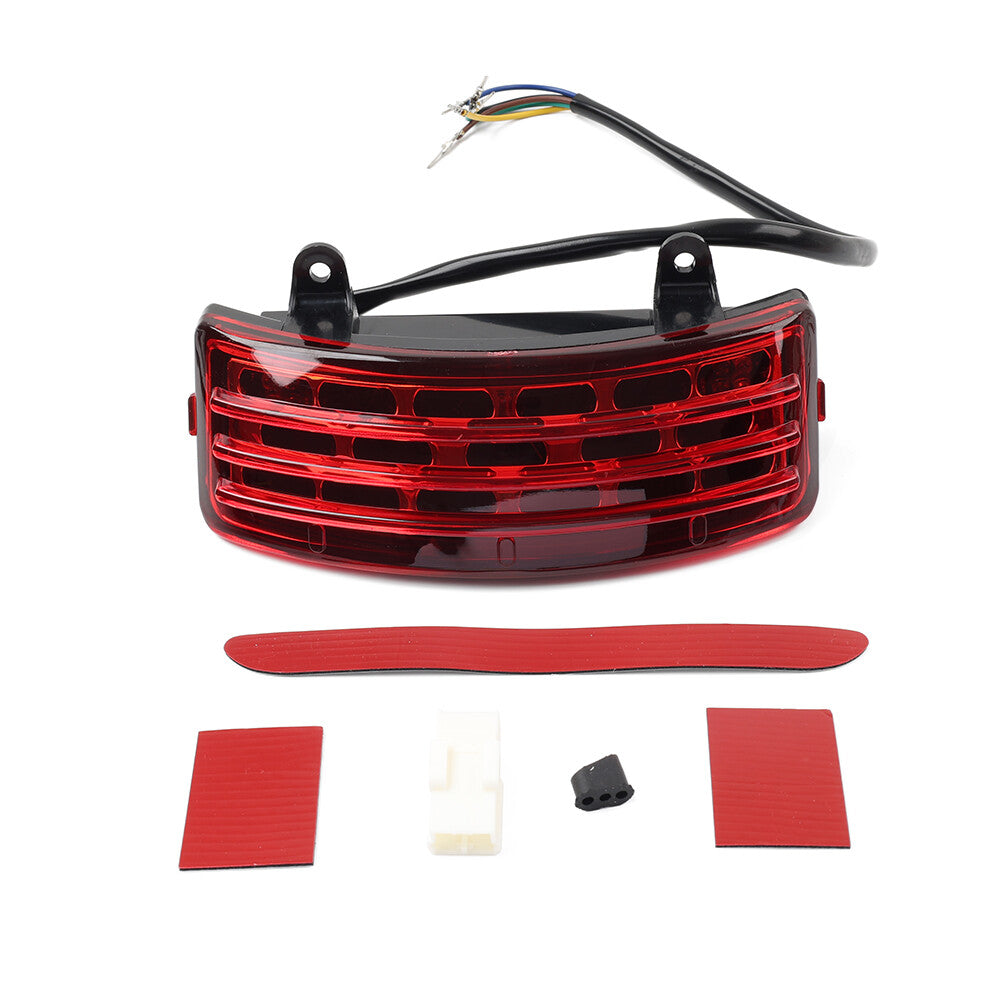Tri-Bar LED Rear Tail Brake Mudguard Light for Harley Road King Road Glide Red