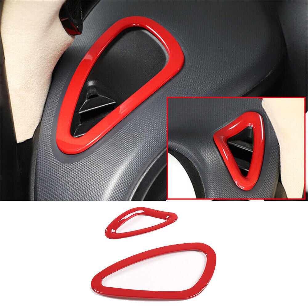 2-Piece Red ABS Instrument Panel Vent Socket Covers for Smart 2015 - 2020 n