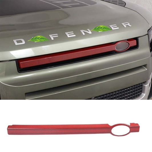 Front Bumper Mesh Grille Strip For LR for Defender 2020-2023 1X Dry Carbon Fiber Red