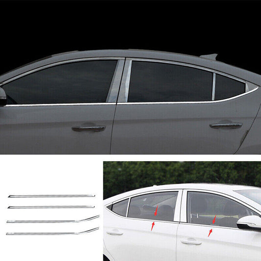 for Hyundai for Elantra 2017-20 Chrome Steel Window Bottom Strip Sill Molding Trim4