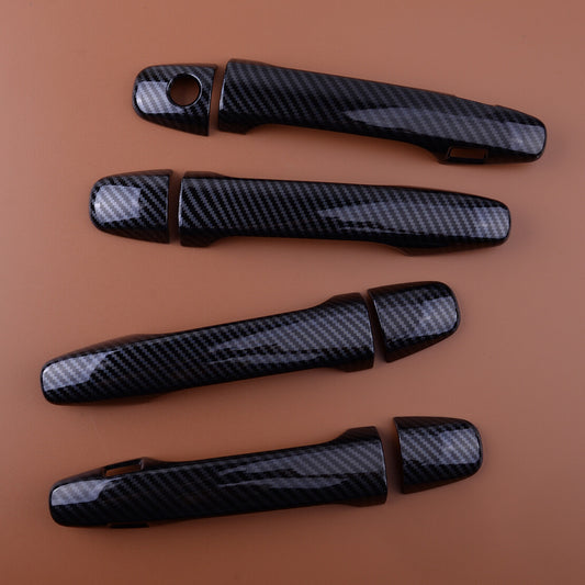 Carbon Fiber Style Door Handle Cover Trim fit for Subaru Legacy Levorg 15 to 18