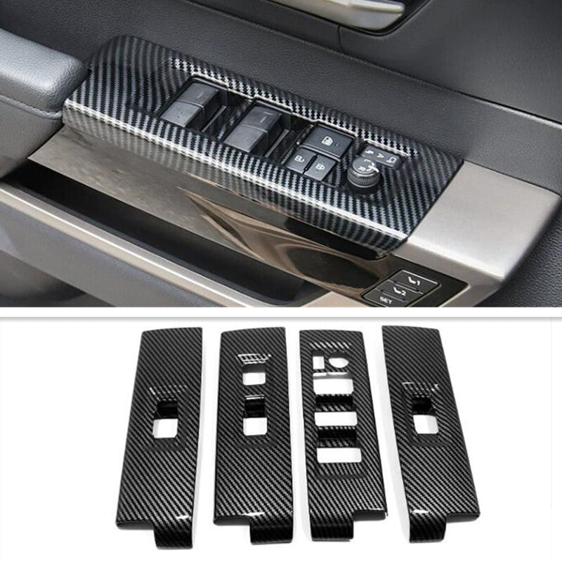 Carbon Fiber Window Switch Panel Cover Trim Fit for Sequoia 2023 2024 v