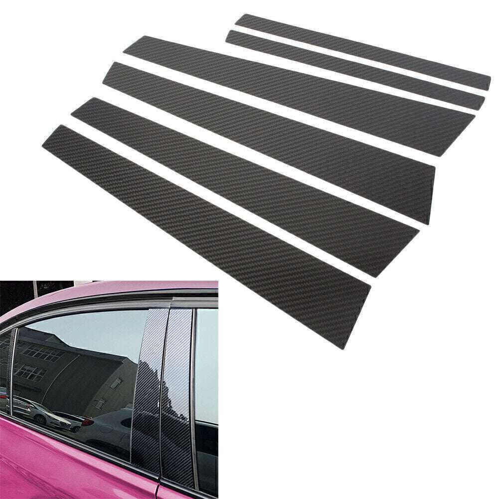 for BMW 5 Series E60 2004-2010 6X Car Window Pillar Posts Trim Sticker Molding