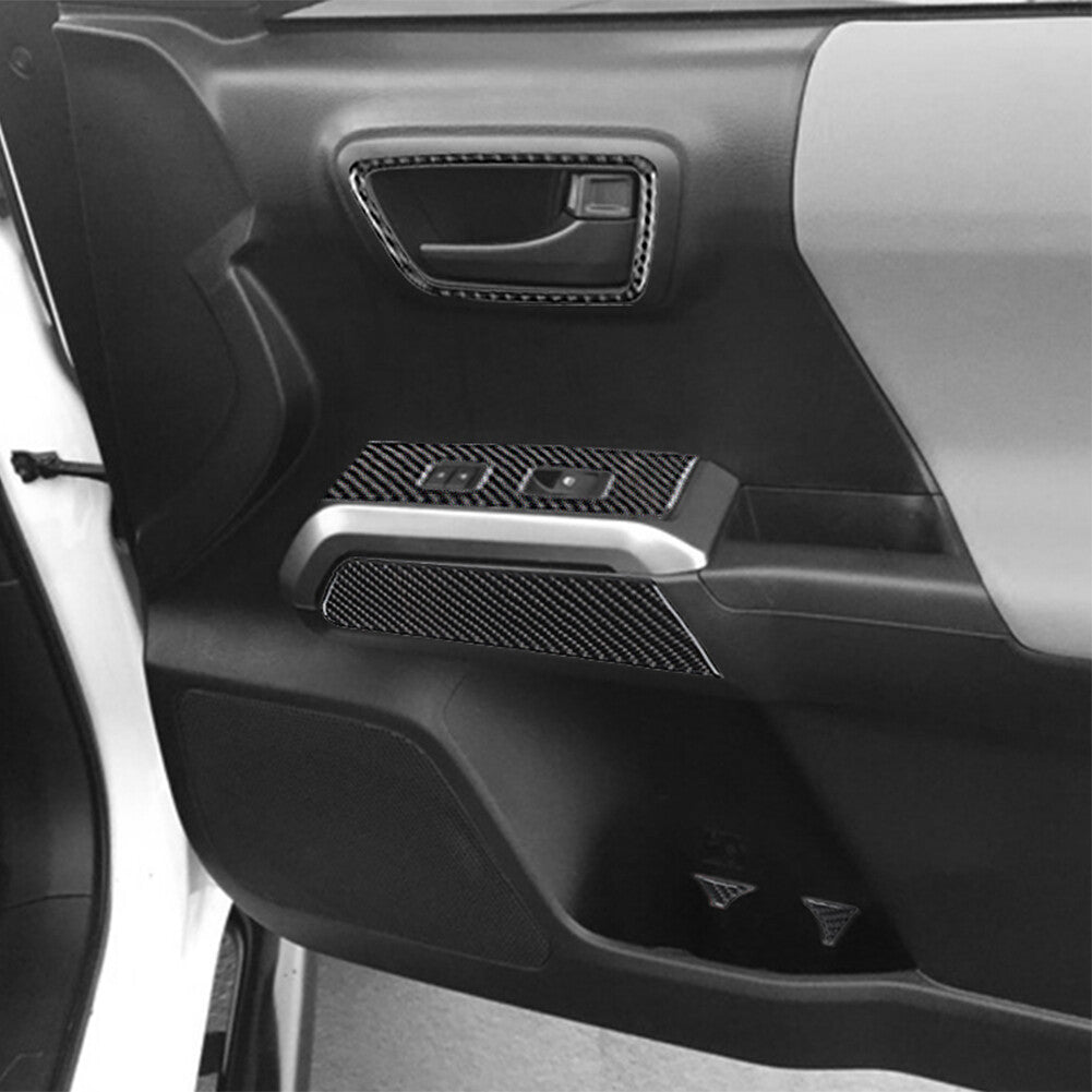 3Pcs Carbon Fiber Automatic Gear Shift Panel Cover Trim For Hilux 2015-21 v