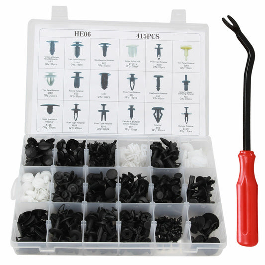 415 Pcs 18 Size Car Push Type Retainer Panel Bumper Fastener Trim Clip Fit for Ford