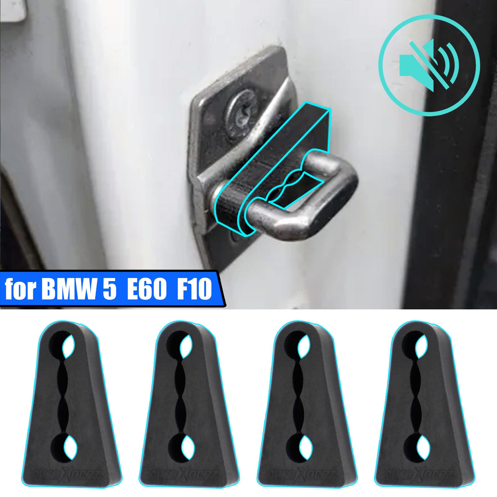 Car Door Lock Sound Deadener Damper Buffer for BMW 5 E60 E61 F10 Noise Deaf Seal
