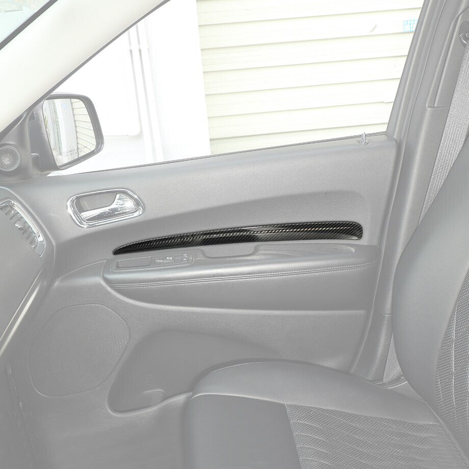 For 2011-2024 for Dodge Durango ABS Carbon Interior Side Door Panel Cover Trim Strip v