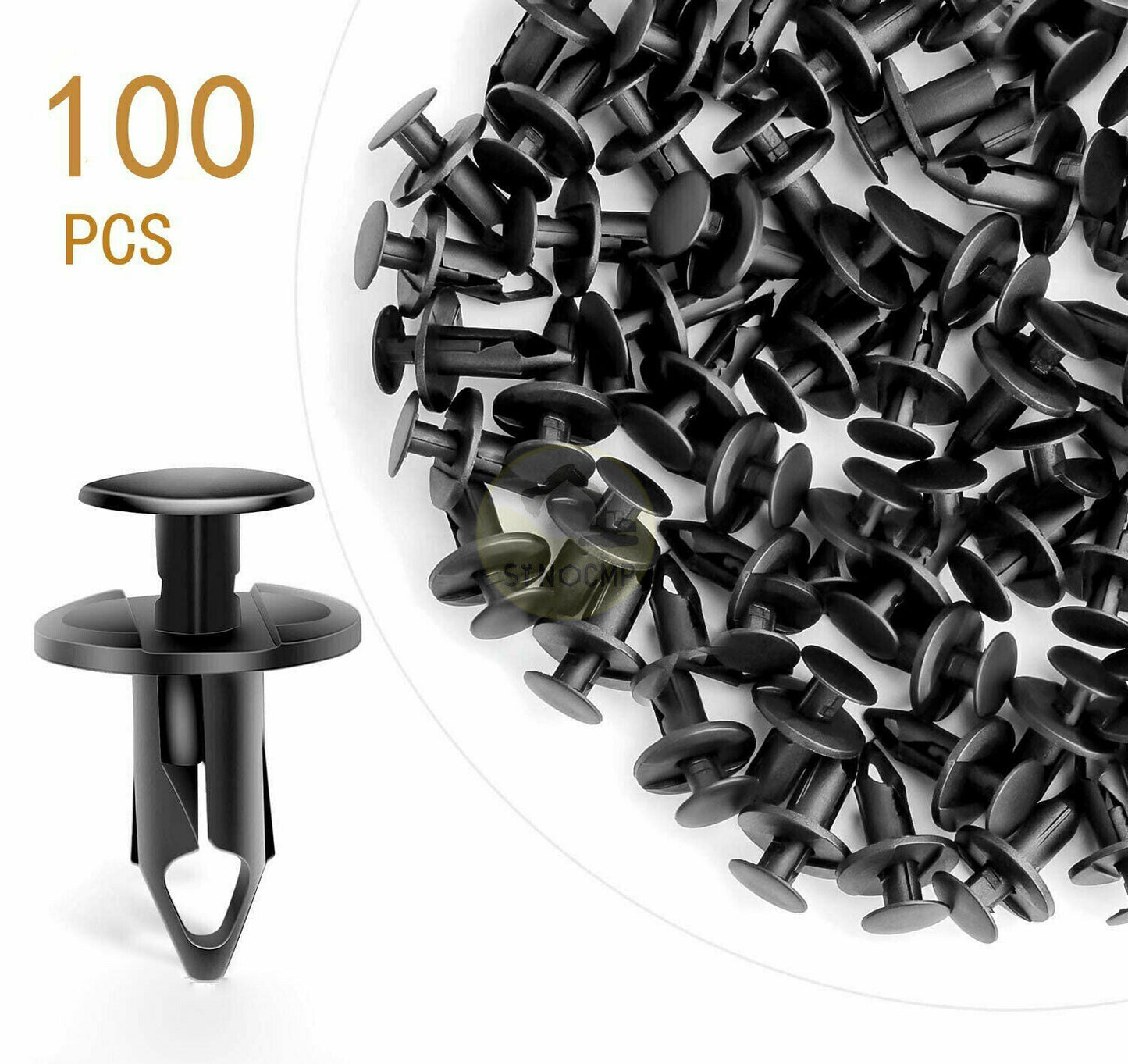 100 8MM Bumper Clips Retainer Auto Car Plastic Rivets Fastener Fender Push n