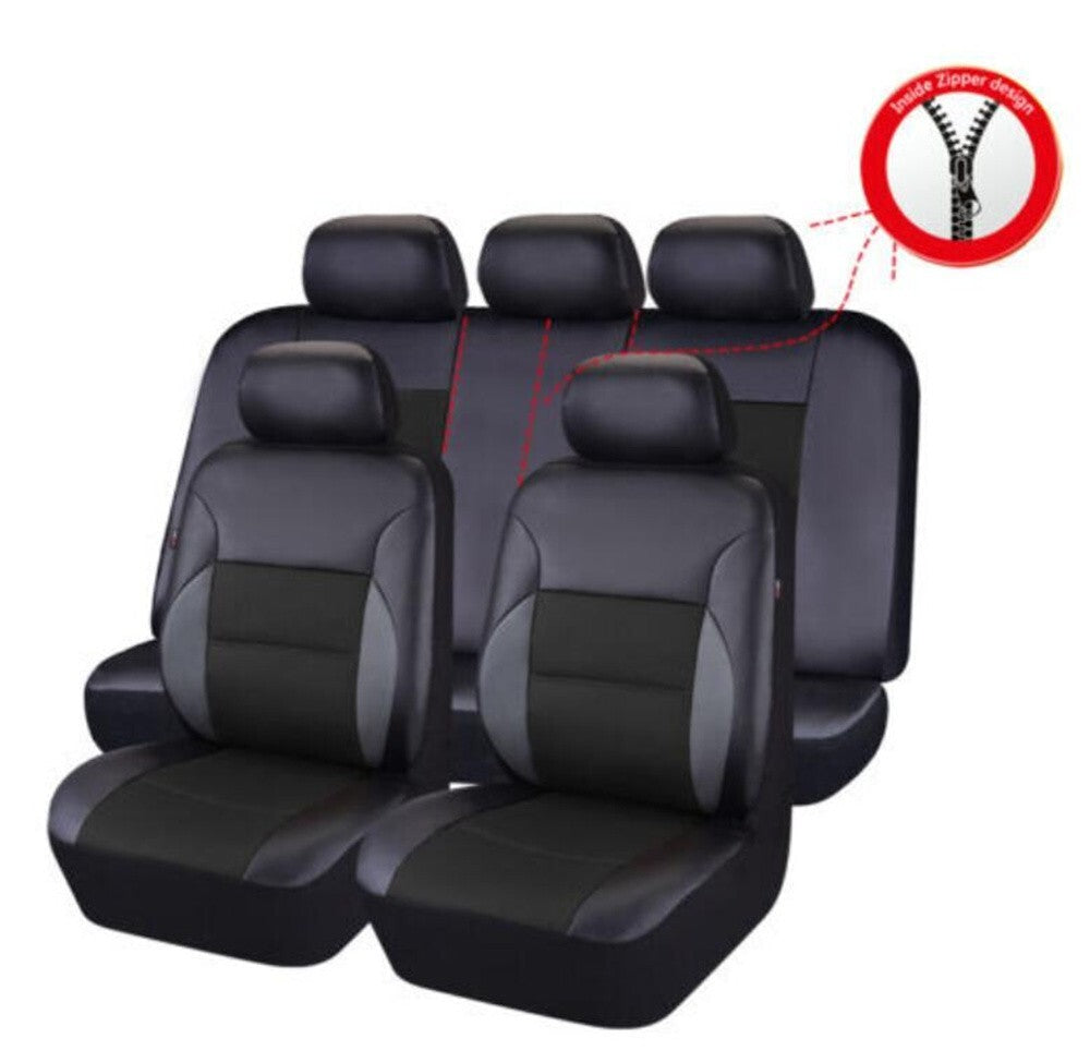 PU Leather Front Rear Car for Seat Covers Cushion Full Set 5-Seats Car Accessories