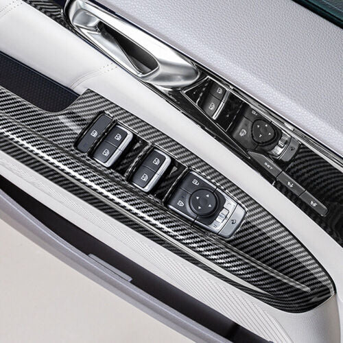 for Hyundai Sonata 2020-2023 Carbon Fiber PU Inner Door Anti-kick Panel Stickers v