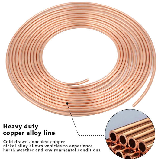 25-foot coiled 3/16-inch copper-nickel brake tube with 16-piece nut fittings - n