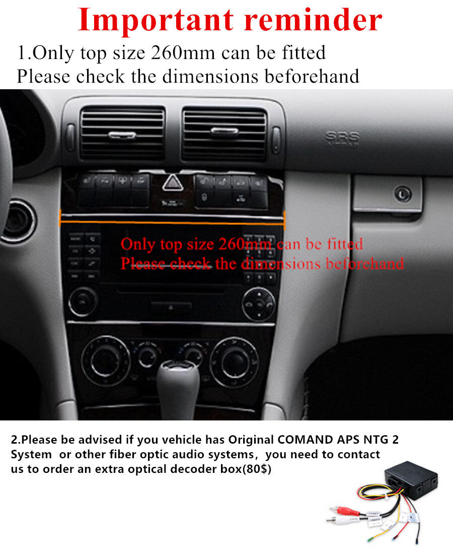 7 Android 11 Stereo Radio GPS For 2004-2006 for Mercedes-Benz W203 C-Class Carplay