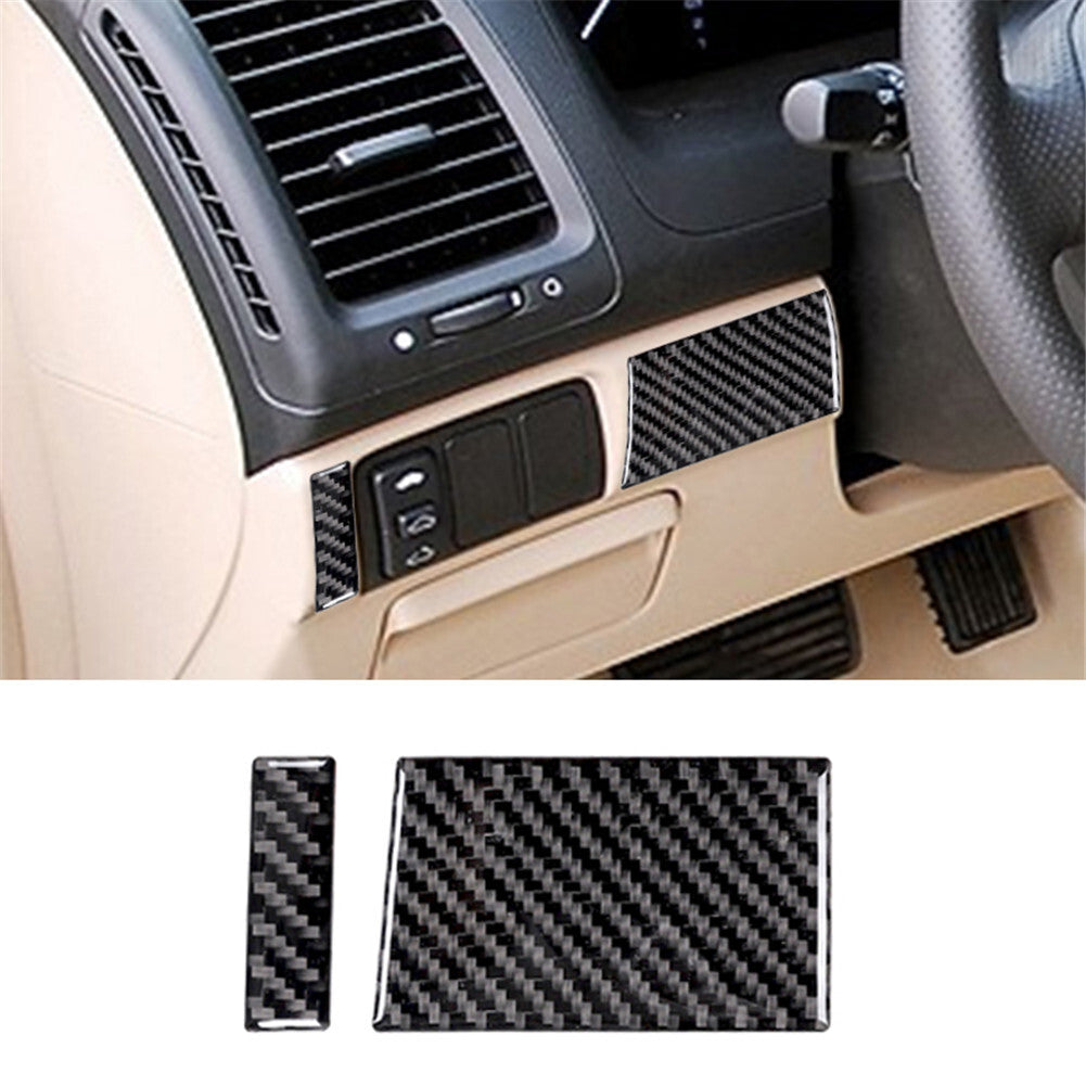 Carbon Fiber Steering Wheel Left Side Trim Cover for Honda Accord Sedan 2003-07
