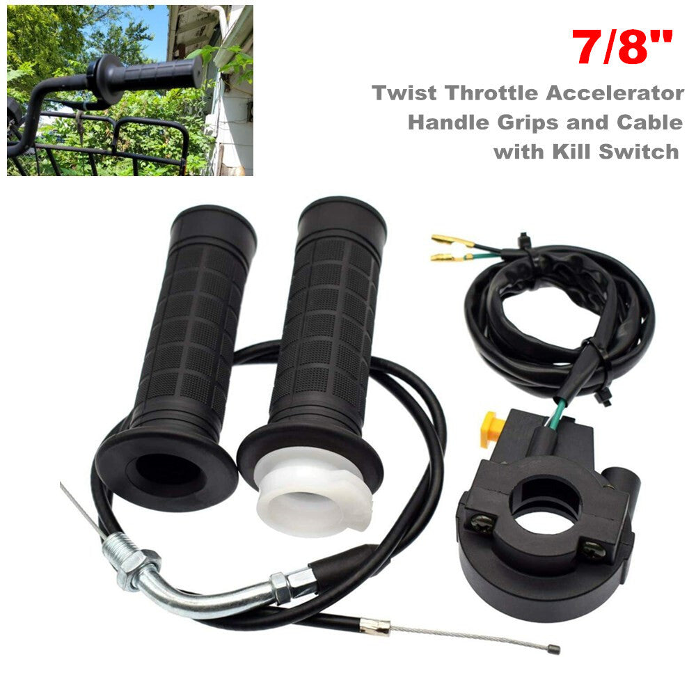 7/8 inch Habdle Motorcycle Throttle Grip, Twist Throttle Cable Accelerator Kit - n