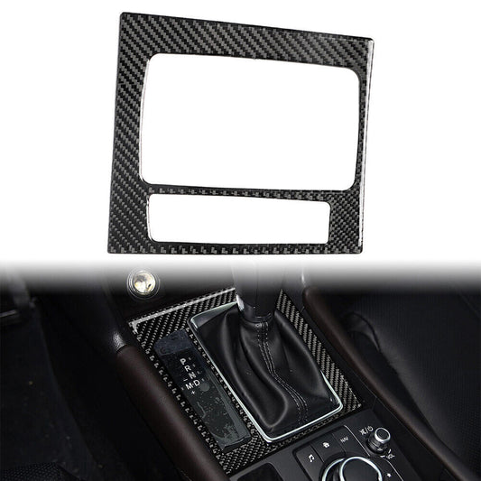 Console Gear Shift Pane Frame Cover Fit for Mazda 3 Axela 2017 2018 Carbon Fiber mo