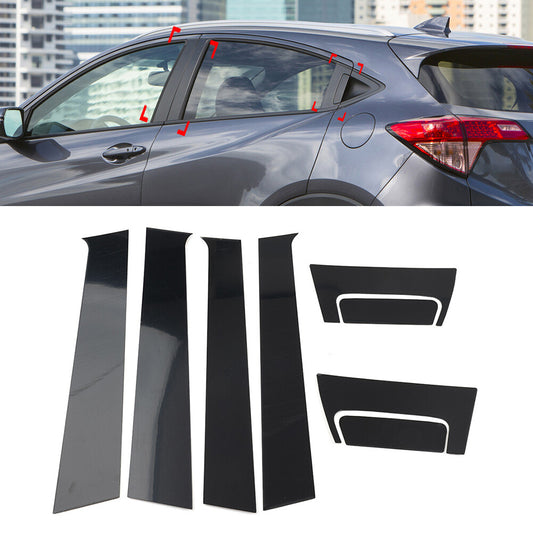 Pillar Post Set Door Window Cover Trim Kit fit for Honda HRV HR-V Vezel 4-Door
