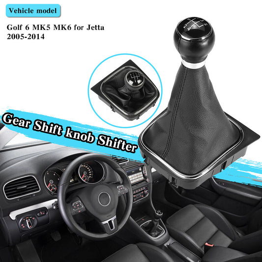 5 Speed Car Gear Shift Knob Gear stick Gaiter Boot Kit For 6 MK5 MK6 2005?2014 Q