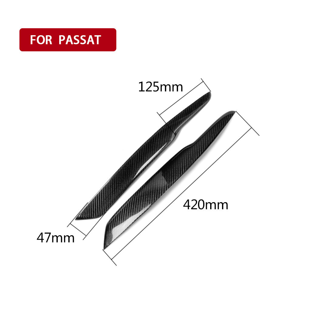 2¡ÁReal Carbon Fiber Headlight Eyelids Eyebrow Trim for VW for Passat B6 3C 2005-2010