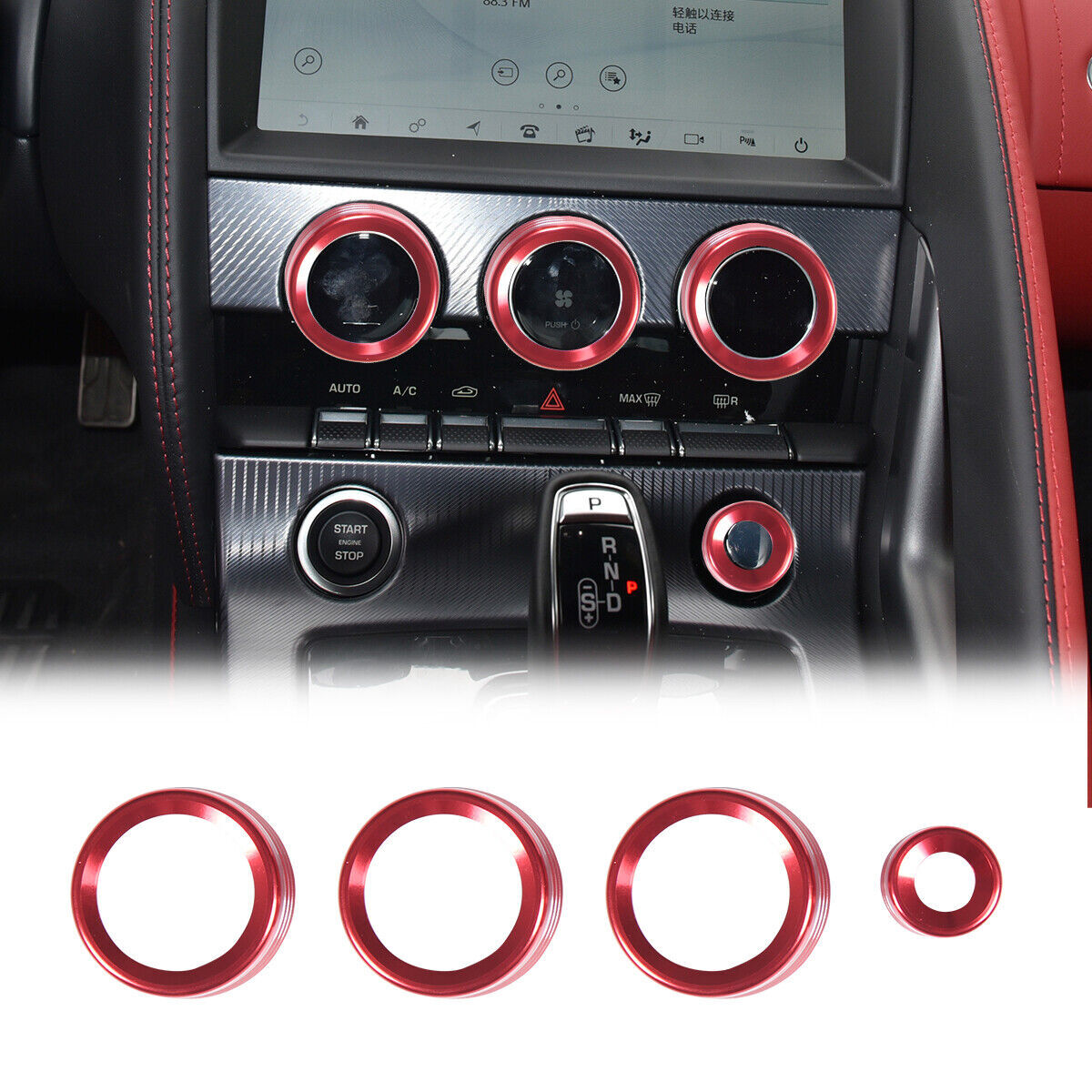 ABS glossy black window lift button cover suitable for Land Rover for Range Rover Sport 14-17- v