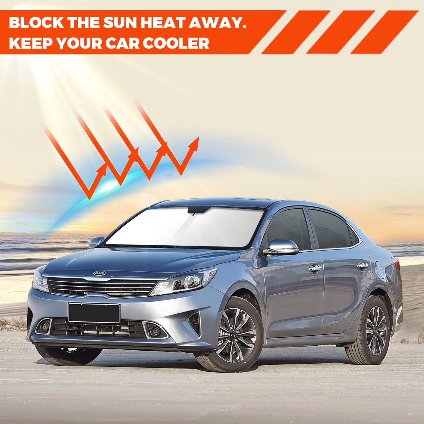 Custom for Kia Forte 2019-2024 Windshield Sun Shade Heat Block Foldable Visor