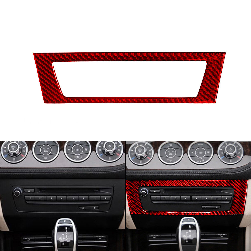 Red Carbon Fiber Gear Shift Panel Outer Cover Trim For Tundra 2014-2018 v