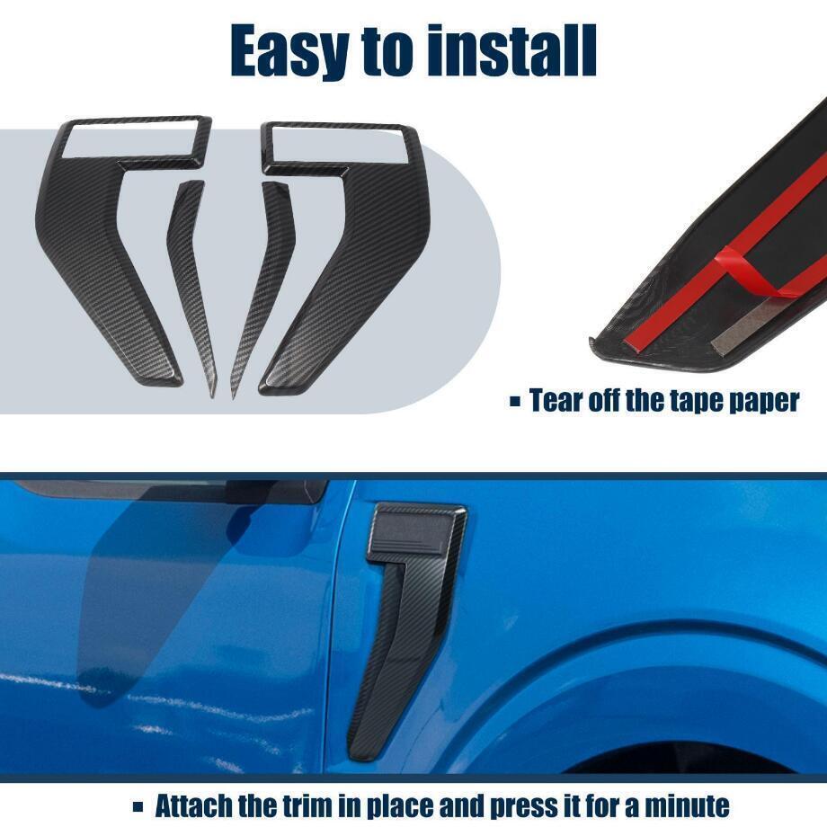 For 21-23 F150 ABS Carbon Side Fender Badge Emblem Vent Cover Trim B n