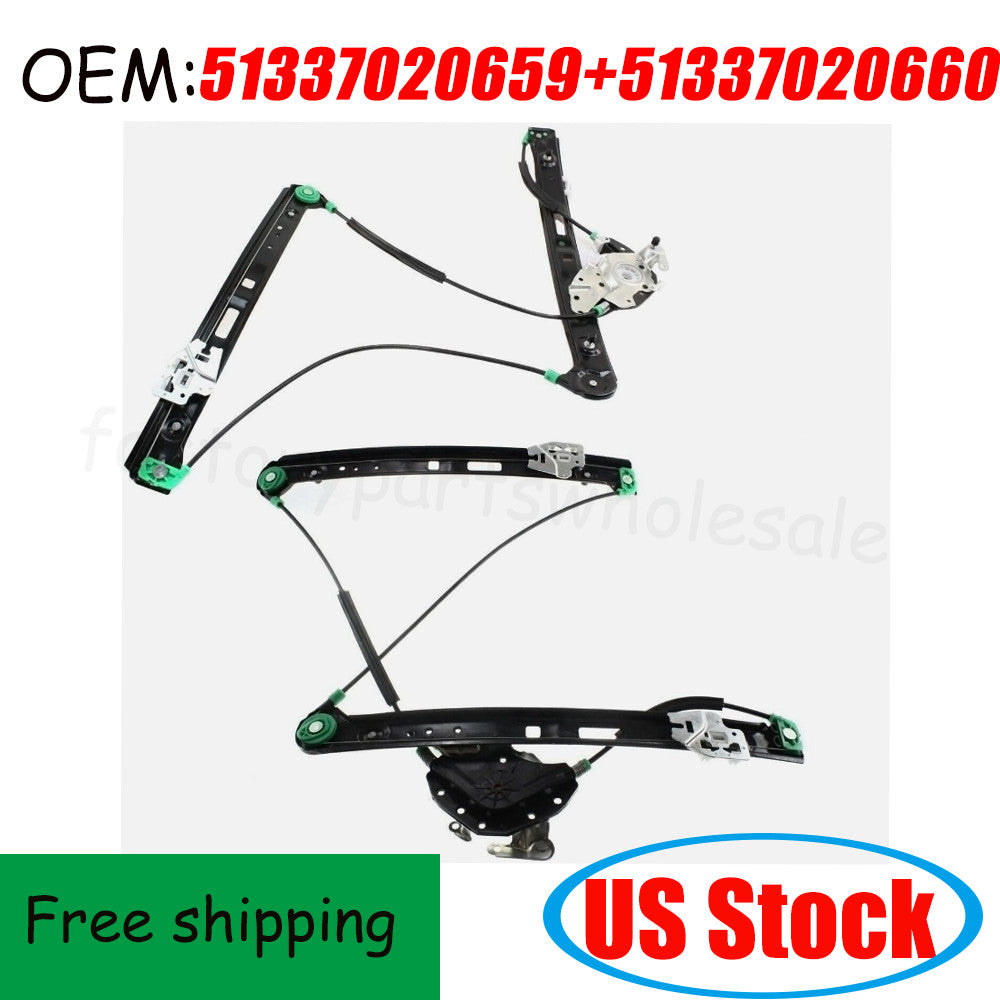 Set of 2 Front Window Regulator For 2001-2005 325i 2000 323i 51337020659/60 n