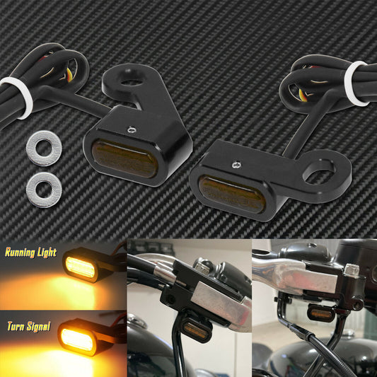 for Mini LED Turn Signal Indicators Clutch Bar Running Light Fit For Sportster 04-22 Q
