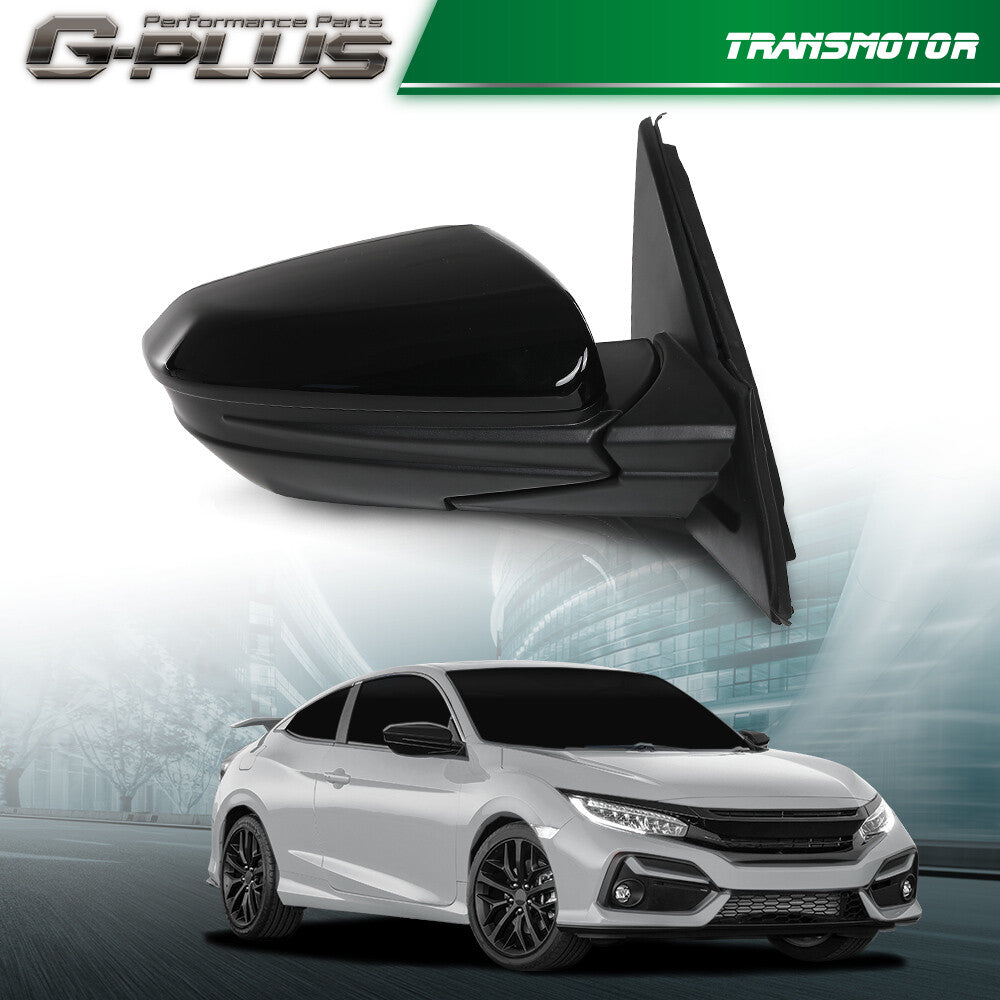 Fits 16-21 for Honda for Civic LX DX 3-pin Manual Folding Power Mirror Passenger Side - v