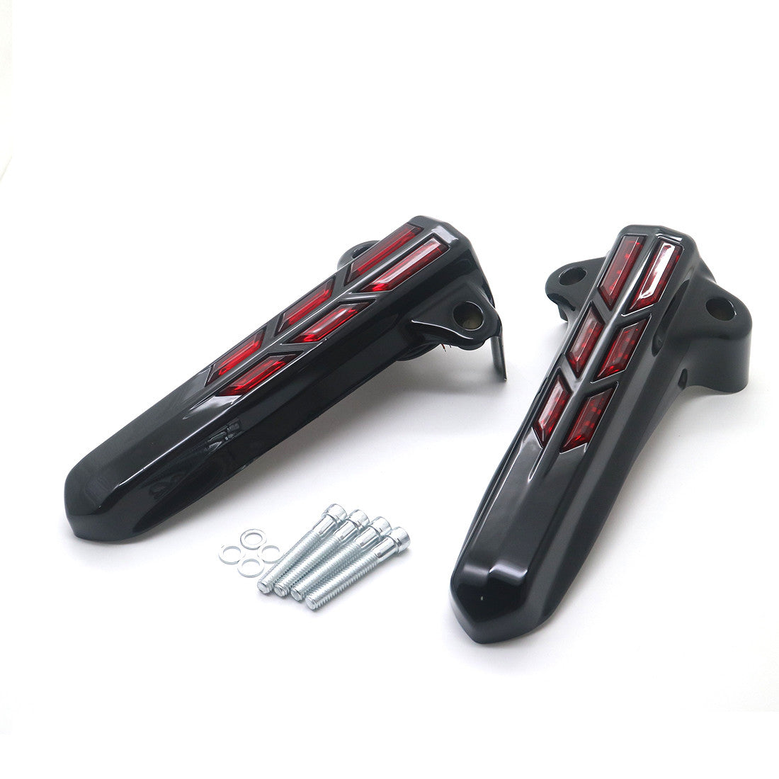 Black LED Lower Fork Leg Covers Light for Harley Touring FLHR FLHX FLHT 14-17 Q