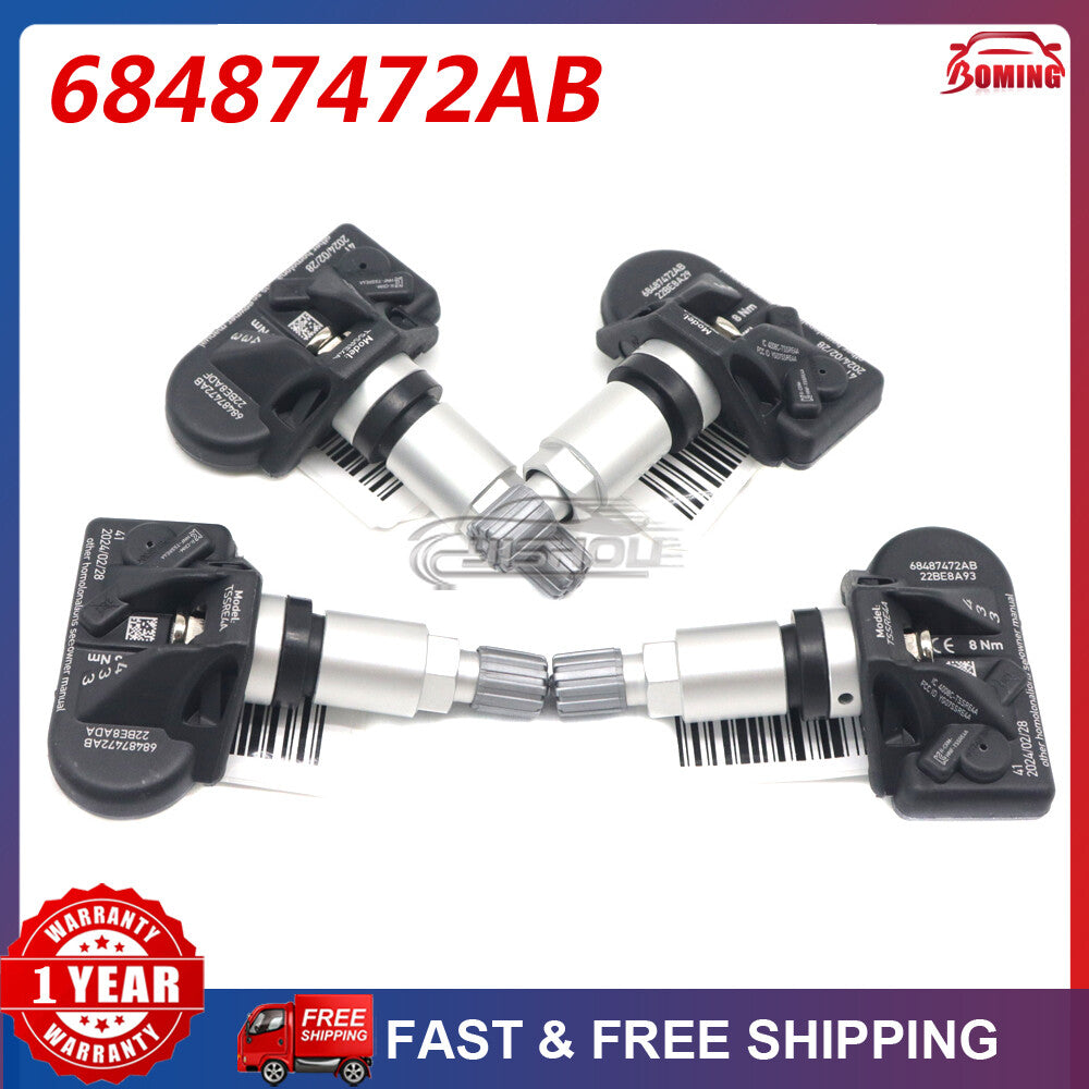 Set of 4pcs TPMS Tire Pressure Sensor 68487472AB for Dodge for Challenger 68487472AA