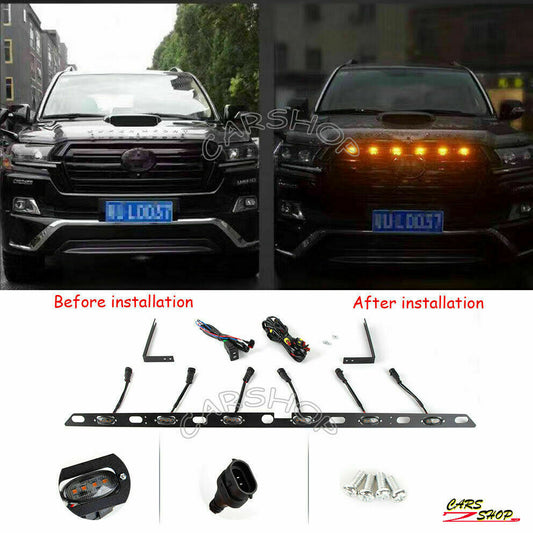 for Toyota for Land Cruiser LC200 2016-2021 LED Front Grille Light Bar Belt Lamp Set