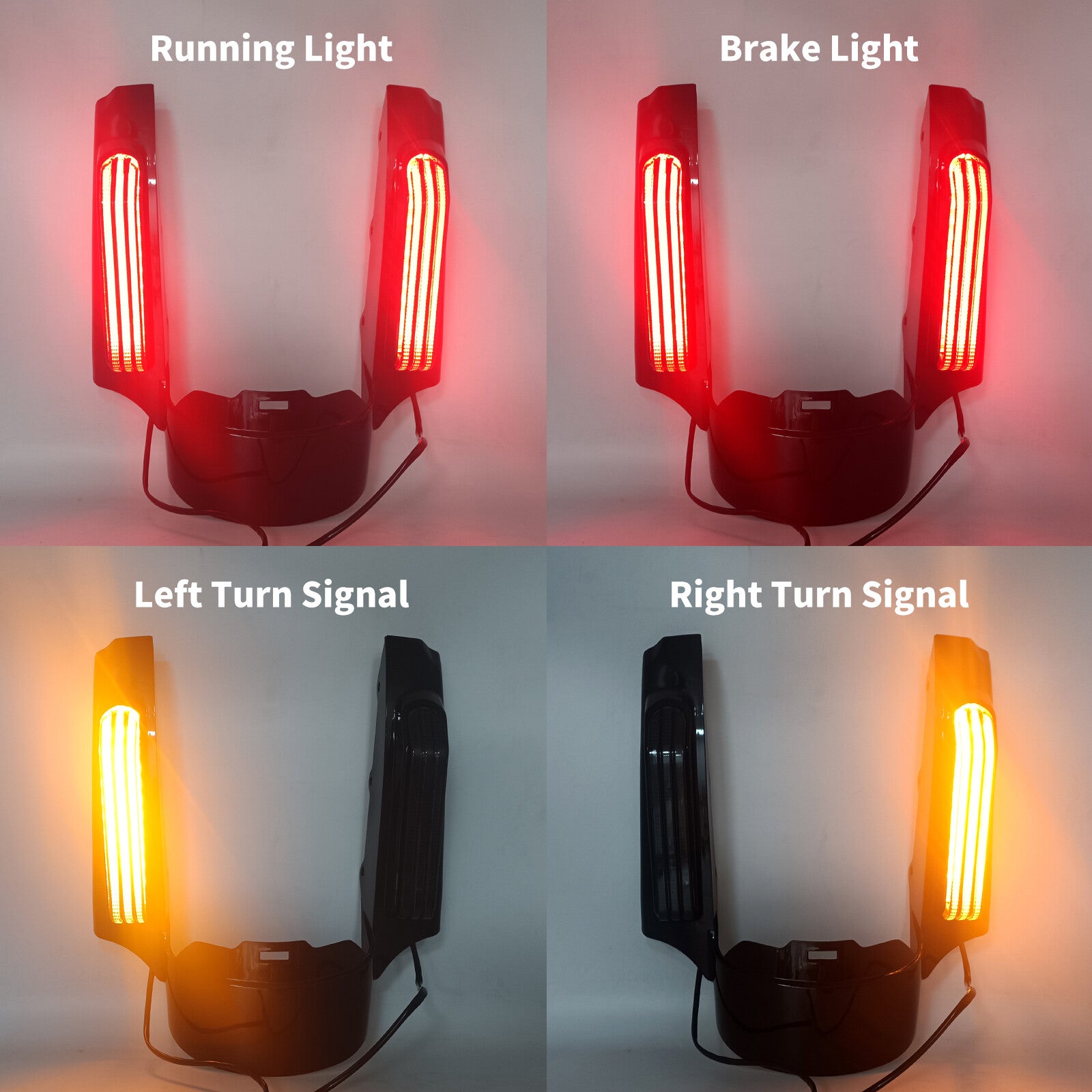 Rear Fender Fascia LED Turn Signal Light for Harley Road King Electra Glide 14+