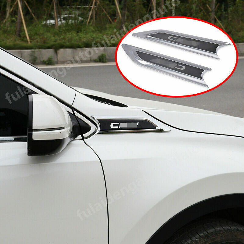 for Honda CRV 2017-2021 ABS Chrome Fender Side Body Emblem Hood Trim Cover 1Pair